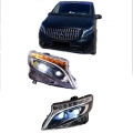 Μπροστινά Φανάρια Set Για Mercedes-Benz Vito W447 14+ DRL Led Tube &amp; Led Signal Dynamic Μαύρα Με Μοτέρ Carner - Headlights - Xenon - Bulbs